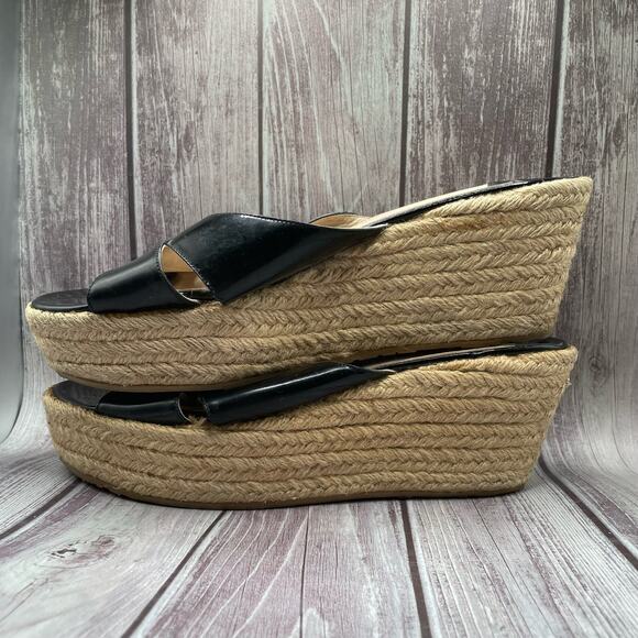 Jimmy Choo Patent Leather Phyllis Espadrille Platform Wedge Sandals Size 40 - Picture 7 of 11